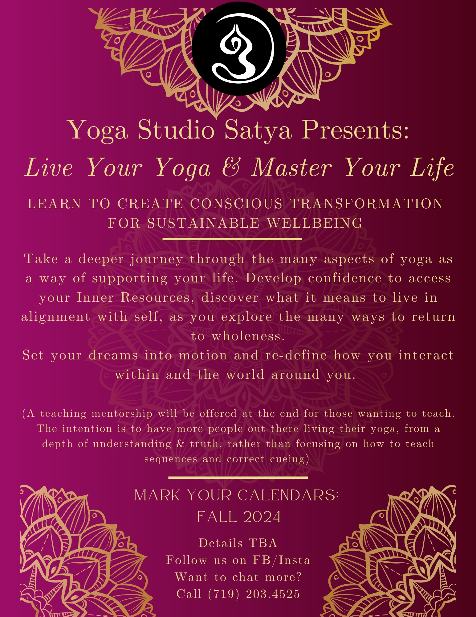 Live Your Yoga Announcement